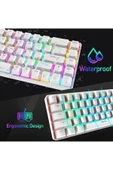 Sarftech Ziyou. %60 Beyaz RGB Uygulamalı Blue Switch Kablolu Gaming Klavye Mavi Switch Rgb Oyuncu Klavyesi - 5