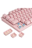 Sarftech Leaven K550 Pembe Usb Led Kablolu 87 Tuşlu Mekanik Oyun Klavyesi - Beyaz (kırmızı Switch) - 5