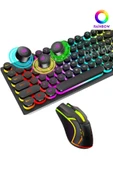 Sarftech Led Işıklı Daktilo Tuş Tasarımlı Gaming Oyuncu Klavye Mouse Seti - 3