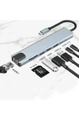 Sarftech 8 İn 1 Usb type-c usb 2.0/3.0 Audio 3.5 TF SD Çevirici Adaptör Çok Portlu Çoklayıcı Usb Hub - 3