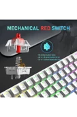 Sarftech T60V Türkçe Q Beyaz Mini Rgb App Uygulamalı Antighosting Mekanik Gaming Oyuncu Klavyesi T60V - 4