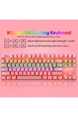 Sarftech Leaven K550 Pembe Usb Led Kablolu 87 Tuşlu Mekanik Oyun Klavyesi - Beyaz (KIRMIZI SWİTCH) - 7