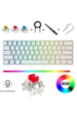 Leaven K-620 Ayrılabilir Type-C Kablolu Red Switch Hot Swap Mekanik Klavye; - 1