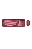 Sarftech BKB6 Pembe Ev Ofis İş Yeri 2.4 GHz Kablosuz Klavye Mouse Seti - 1