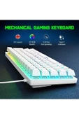 Sarftech T60 Beyaz RGB Klavye Yazılım Uygulamalı Kablolu Gaming Oyuncu Klavyesi T60 - 5