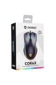 Everest SM-G56 CORAX Usb Siyah 7D Optik 7200dpi LED Işıklı Gaming Oyuncu Mouse - 8