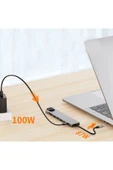 Sarftech 8 İn 1 Usb type-c usb 2.0/3.0 Audio 3.5 TF SD Çevirici Adaptör Çok Portlu Çoklayıcı Usb Hub - 6
