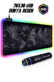Sarftech 70x30 Rgb Dünya Desenli Led Işıklı Speed Yüzey Gamepad Dünya Desen Gaming Mousepad 70x30 - 2