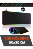 Sarftech 80x30 Rgb Mouse Pad Led Işıklı Speed Yüzey Su Geçirmez Gamepad Baskısız Siyah Renk Gaming Mousepad - 2