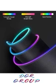 RAYTENG Mouse Pad Siyah Led Işıklı Rgb Mouse Pad 80x30 Mouse Pad Mausepadd - 2