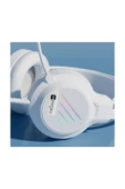 Sarftech YR-100 Rgb Aydınlatmalı Mikrofonlu Gaming Oyuncu Kulaklığı - 3.5mm Jack + USB - Beyaz - 3