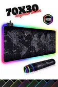 Sarftech 70x30 Rgb Dünya Desenli Led Işıklı Speed Yüzey Gamepad Dünya Desen Gaming Mousepad 70x30 - 1