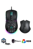 Sarftech Rgb 7 Tuşlu 12.800dpi Makrolu Yazılım App Destekli Değiştirilebilir Başlıklı Gaming Oyuncu Mouse - 1