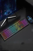 Sarftech Led Işıklı Daktilo Tuş Tasarımlı Gaming Oyuncu Klavye Mouse Seti - 2