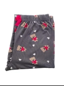 Kadın Beyaz Kalpli Ayıcık Desenli Pijama Altı Milan-10500 - 4
