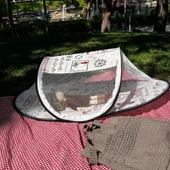 Bebek Tül Sineklik Haşere Koruyucu Katlanabilir Bebek Cibinlik Desenli Portatif Bebek Gölgelik Çadırı - 1