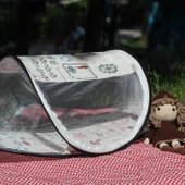 Bebek Tül Sineklik Haşere Koruyucu Katlanabilir Bebek Cibinlik Desenli Portatif Bebek Gölgelik Çadırı - 5