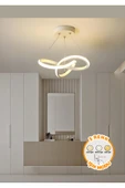 Dekorluna Modern Forte Beyaz Tekli 3 Renk Işıklı Power Ledli Salon Mutfak Oda Hol Ledli Avize - 1