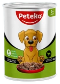 PETEKO 12 ADET JÖLELİ YETİŞKİN KÖPEK YAŞ MAMASI KUZULU 400 GRAM - 1