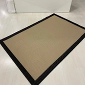 Halıcı Mustafa Jüt Sisal Halı 9716 Bej Siyah Serisi Salon Oturma Yatak Odası Halısı thumbnail 1