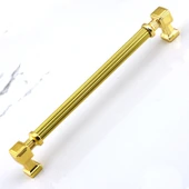 Mobilya Çekmece Mutfak Dolabı Dolap Kulpları Kulb 19.2 cm Metal Gold Altın Çizgili Kulp 192 mm - 4