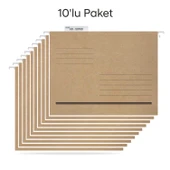 Tuna Askılı Dosya Metal Çubuklu Telli Tek Sayfa ASD2001 10 LU PAKET - 1