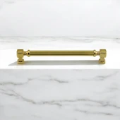 Mobilya Çekmece Mutfak Dolabı Dolap Kulpları Kulb 19.2 cm Metal Gold Altın Çizgili Kulp 192 mm - 5