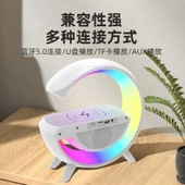 Çok Fonksiyonlu Speaker Saat Alarm ve Kablosuz Şarj Cihazı - Beyaz - 3