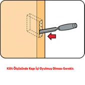 WC Tuvalet Banyo Kapısı Kilidi 45 mm PVC Kapı Ahşap Kapı Gömme Gövde Kilit Silindirsiz Barelsiz - 5