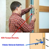 WC Tuvalet Banyo Kapısı Kilidi 45 mm PVC Kapı Ahşap Kapı Gömme Gövde Kilit Silindirsiz Barelsiz - 6