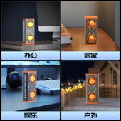 Çift Hoparlörlü Stereo Bluetooth Hoparlör - Turuncu - AD-0386 - 5
