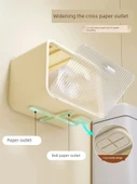 Duvara Monte Banyo Tuvalet Kağıdı Kutusu - Krem Beyaz Havlu Kağıt Rulo - Nötr - 4