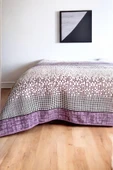 Alla Turca Çift Kişilik Modern Mozaik Desenli Pike – Lila | 200x240 cm | %100 Pamuk - 1