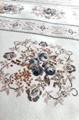 Alla Turca Tek Kişilik Kanaviçe Desenli Pike – Gri | 160x240 cm | %100 Pamuk - 4
