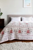 Alla Turca Tek Kişilik Kanaviçe Desenli Pike – Pudra | 160x240 cm | %100 Pamuk - 1