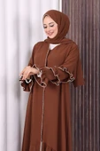 Şal ve Ferace İkili Takım 70018 Kahverengi thumbnail 5