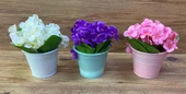 Yapay Çiçek Dekoratif Mini Menekşe 3 Adet Menekşe Renkli - 1