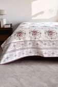 Alla Turca Çift Kişilik Kanaviçe Desenli Pike – Gül Kurusu | 200x240 cm | %100 Pamuk - 1