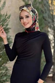 Büzgü Detaylı Sandy Elbise 3970 Siyah - 4