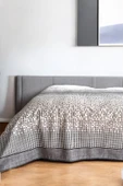 Alla Turca Çift Kişilik Modern Mozaik Desenli Pike – Gri | 200x240 cm | %100 Pamuk - 3