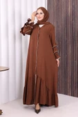 Şal ve Ferace İkili Takım 70018 Kahverengi thumbnail 1
