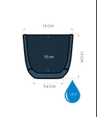 Omnipazar KRS-383 Dekoratif Plastik Mercan Kare Saksı 1.8 Litre No 3 thumbnail 3