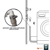 DESIPHON Çamaşır ve Bulaşık Makinesi Gider Koku Önleyici Çekvalf Adaptör Conta 50 mm Haşere ve Koku Koruma - 4