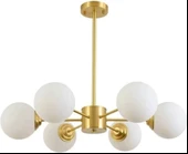 Subox Altın 6'li Sarkıt Avize Tavan Sarkıt Avize ve Camlı Avize - 1