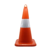 Trafik Yol Konisi Reflektifli 45cm İşyeri Otopark Dükkan PVC Kırılmaz Esnek Trafik Dubası Delinatör - 1