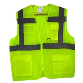 Fileli Cepli Reflektörlü İkaz Yeleği - Mühendis ( XL beden) - Sarı - 1