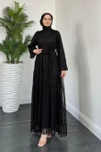 25Y4733BB ELBİSE ABİYE SİMLİ ZİKZAK DESEN - 1