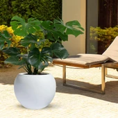 Nettenevime Küre Yuvarlak Top Vazo Dekoratif Saksı BEYAZ 38*30cm - 8