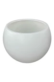 Nettenevime Küre Yuvarlak Top Vazo Dekoratif Saksı BEYAZ 38*30cm - 3