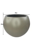 Nettenevime Küre Yuvarlak Top Vazo Dekoratif Saksı MOKKA 38*30cm - 4
